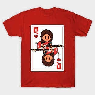 Pixelrockstars Queen of Hearts Playing Card T-Shirt